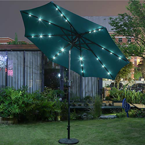 9' Solar LED Patio Umbrella