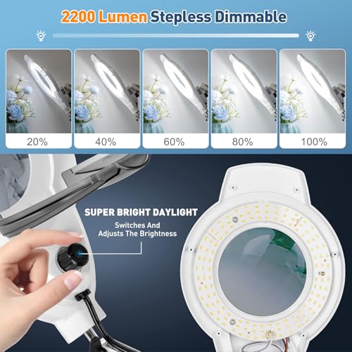 Floor Magnifying Glass with Light and Stand