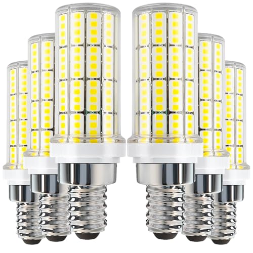 E12 LED Bulb 20W 6pcs LED Corn Light Bulb 200W Equivalent 2500Lumen 5000K Cool Daylight White Non