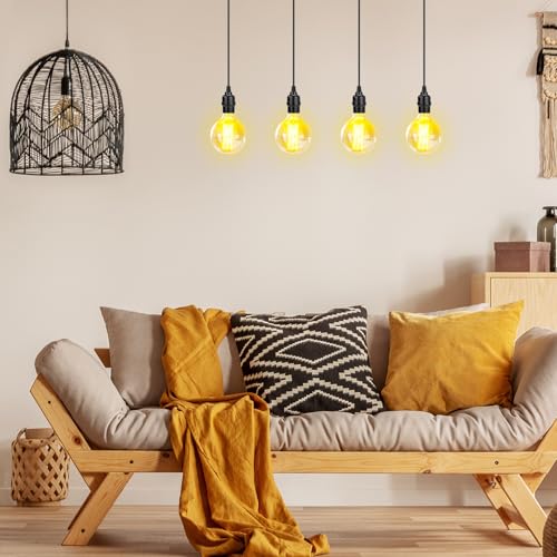 20 Pack Hanging Pendant Light Cord Kit Bulk E27 Base 4ft Adjustable Hanging Heavy Duty Industrial Edison Bulb Lamp Swag Light Kit for Kitchen Dining Room Terraces (20 Count)