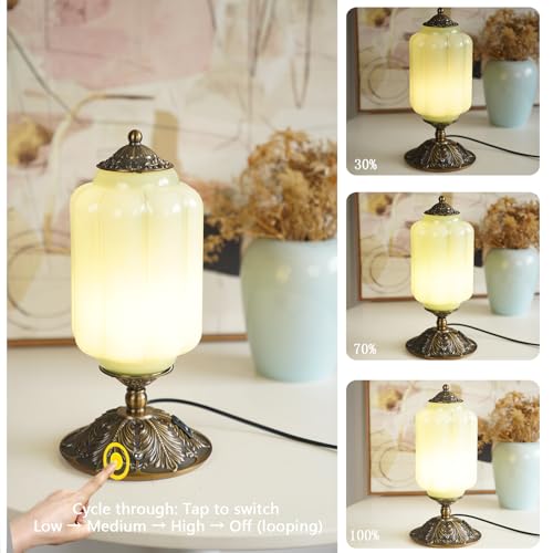 Milk Glass Touch Table Lamp