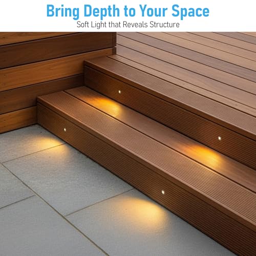 12 Pack 3000K Recessed Low Voltage Deck Light Flat Square Aperture (12 Count)