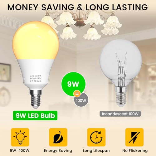 E12 LED Candelabra Light Bulbs 9W