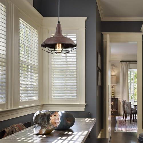 Barn Style Pendant Light Farmhouse Caged Pendant Lighting Industrial Metal Wire Hanging Pendant Light Barn Pendant Light Fixtures for Kitchen Island Hallway Foyer