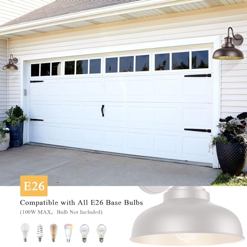 Dusk to Dawn Outdoor Barn Lights Outdoor Wall Sconces Farmhouse Exterior Wall Mount Light Vintage Outside Lighting Fixture Industrial Bronze Lantern for Porch Garage Shed Patio