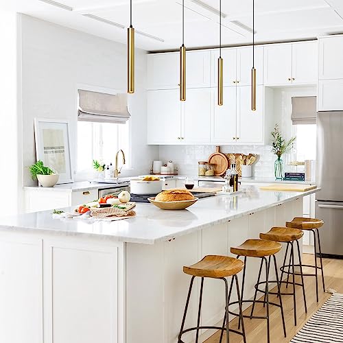 Modern Pendant Lights 4000K Bronze LED Dimmable Pendant Light Fixtures Pendant Lighting for Kitchen Island (3 Count)