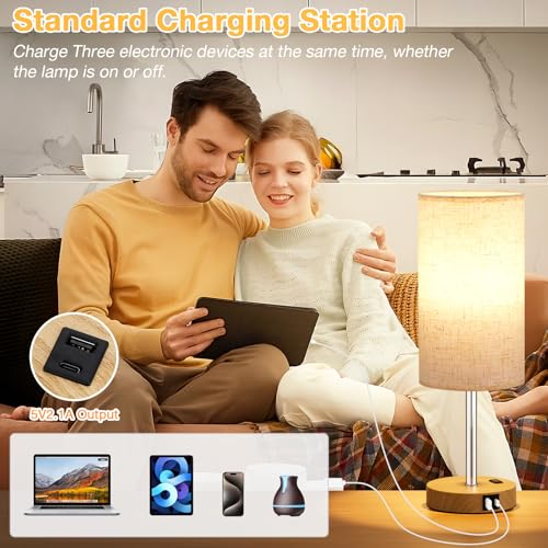 17.4" Bedside Lamp for Bedroom