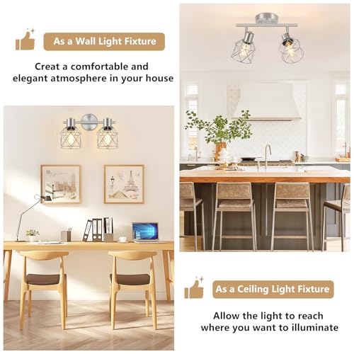 2 Light Brushed Nickel Semi Flush Mount Ceiling Light