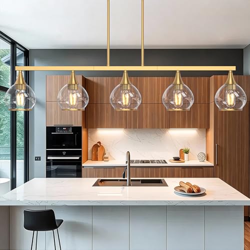 Gold Kitchen Island Linear Pendant Light