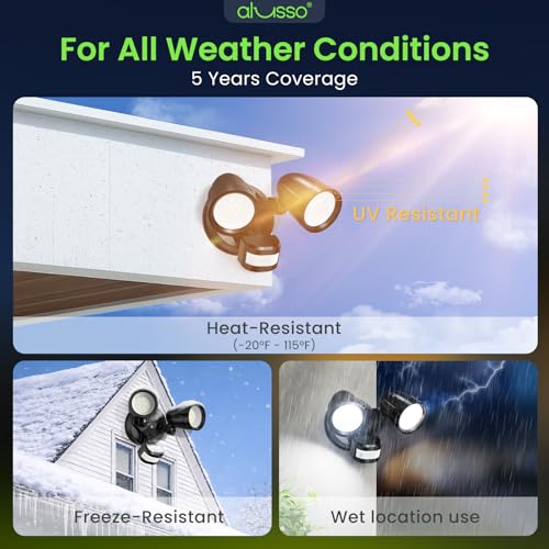 Motion Sensor Outdoor Lights Metal Heads