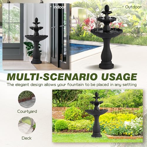 47.4"H Italian Outdoor Garden Water Fountain