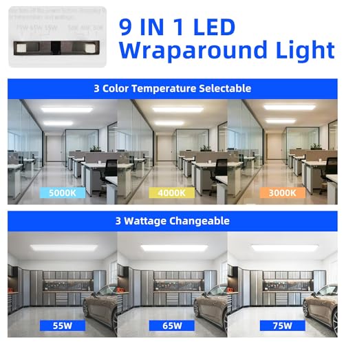 4FT 7" Width LED Wraparound Light with 3 Wattages