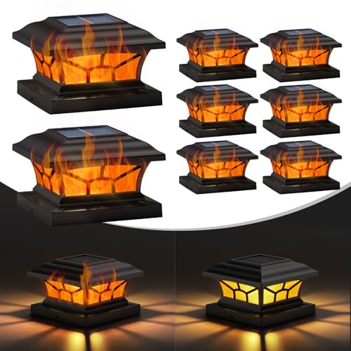 8 Pack Solar Post Cap Lights Outdoor