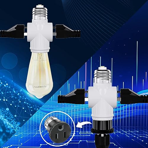 4 Pack Light Socket to Plug Adapter