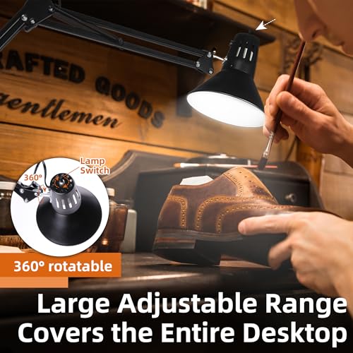 Black Desk Lamp with Clamp