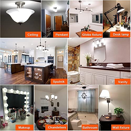 E26 Edison Bulb 6W Equivalent E26 LED Bulb 60 Watt Dimmable 4000K E26 Light Bulb AC120V Neutral White 600lm Flame Wrinkle Glass LED Bulb for Pendant