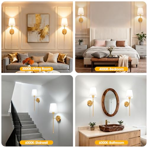 Battery Operated Wall Sconce 10000mAh Wireless Wall Sconce Set of Two (2 Count)