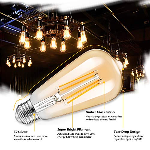 Dimmable LED Edison Light Bulbs 100W Incandescent Equivalent (4 Count)