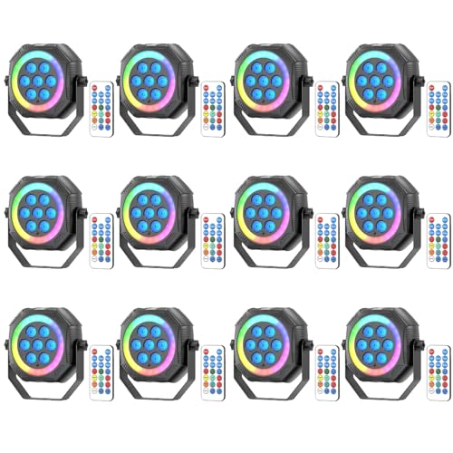 Stage Lights Mini RGB Battery Powered Uplights LED Rechargeable Par Can Lights with Halo