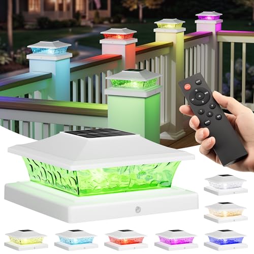 4x4 Post Solar Lights Color Changing with Remote (8 Count)