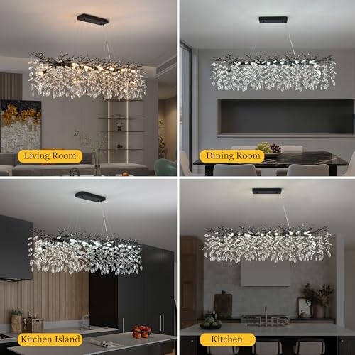 Modern Rectangle Crystal Tree Branch Chandelier