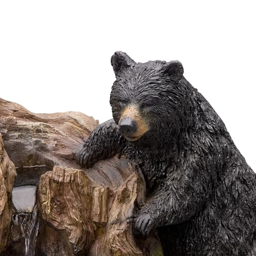 GXT252 24" Outdoor Floor Bears Climbing Fountain with LED Lights