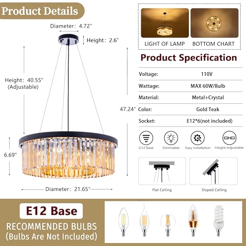 Crystal Chandeliers for Dining Room Amber Chandelier Light Fixture