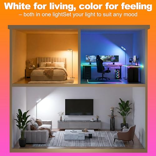 36W 3500LM Super Bright Floor Lamps for Living Room (Black-Single Sided)