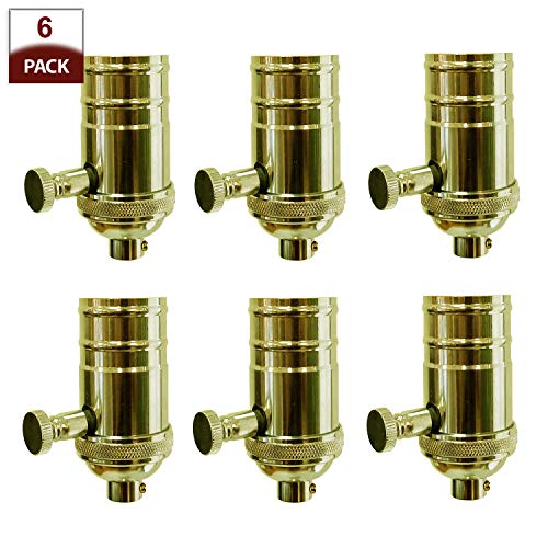 Vintage Turn Knob Dimmer Lamp Socket for Incandescent LED Bulbs (6 Count)