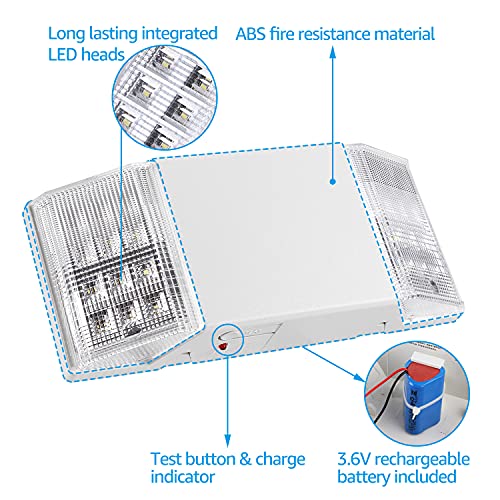 4 Pack LED Emergency Lighting with Battery Backup White (4 Count)