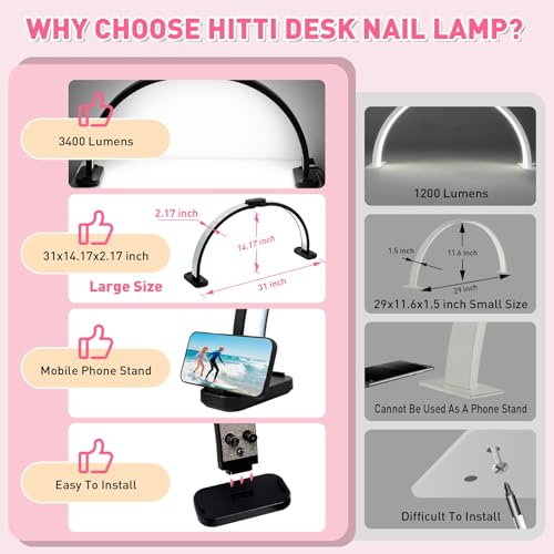 Super Large 31in Half Moon Light for Nail Desk