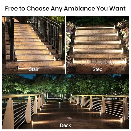 12 Pack Solar Step Lights Outdoor Waterproof
