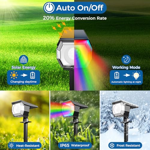 Solar Spot Lights Outdoor Color Changing (12 Count)