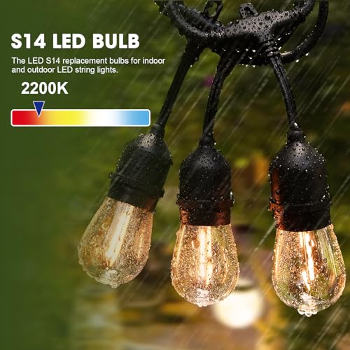 LED S14 Replacement Light Bulbs for Outdoor String Lights