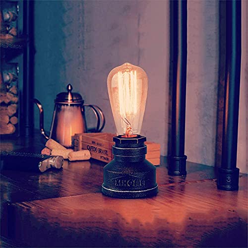 Vintage American Village Style Table Lamps Creative Lights Alloy Metal Water Pipe Night Light