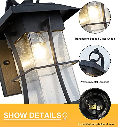 Dusk to Dawn Outdoor Wall Lantern Exterior Light Fixtures Wall Mount Porch Light with Photocell Sensor Waterproof Outside Wall Lights for House