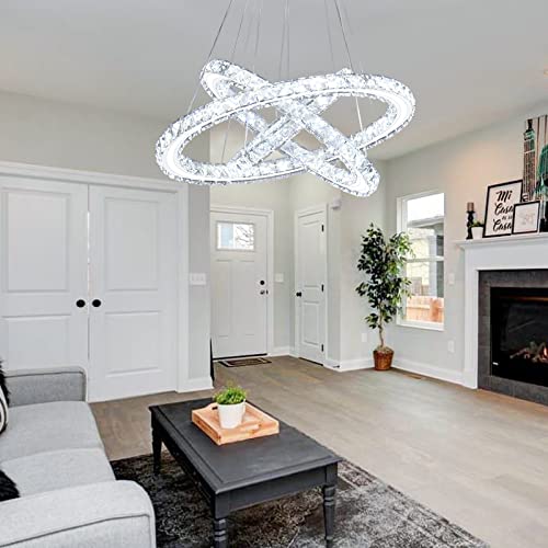 3 Ring Acrylic Crystal Chandelier Modern Ceiling Light Fixture