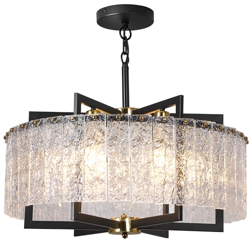 Modern Black Crystal Chandeliers for Dining Room