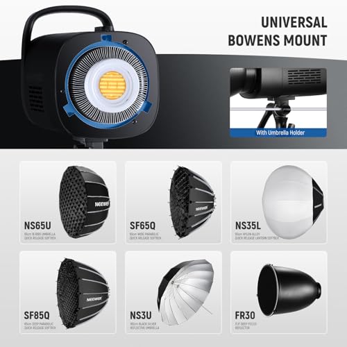 CB120B 120W LED Video Light with 2.4G&APP Control COB Bi Color 2700K