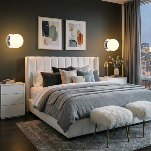 2 Pack Modern Chrome Wall Light Fixtures