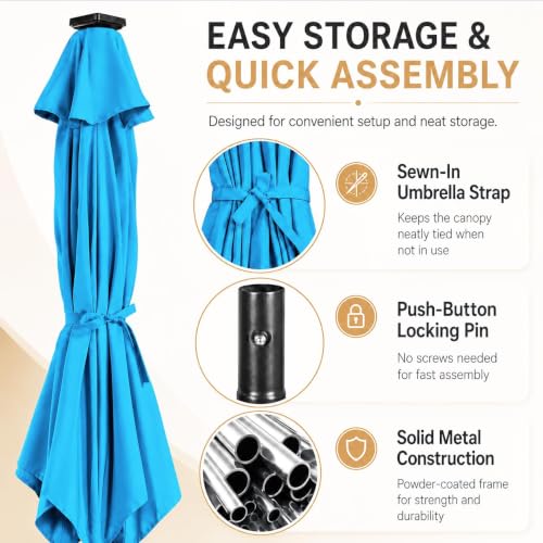7.5FT Solar Patio Umbrella w