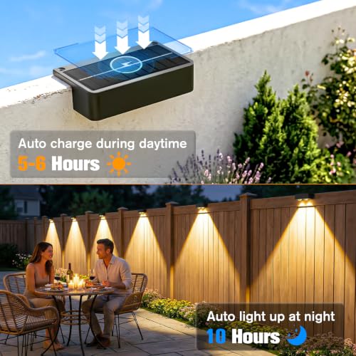 Solar Fence Lights Outdoor with Remote (12 Count)
