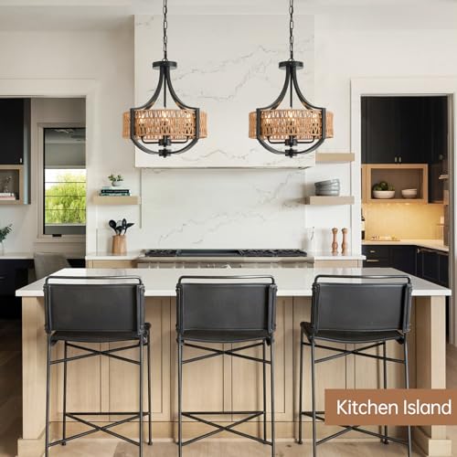 16.5" Rattan Chandelier