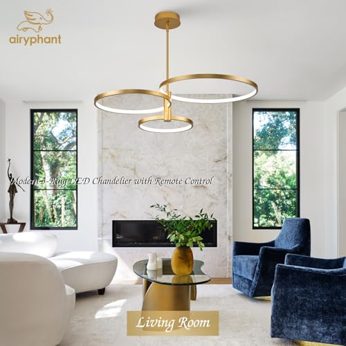 LED Ring Chandelier Modern Gold Chandellier for Dining Room 3 (3 Count)