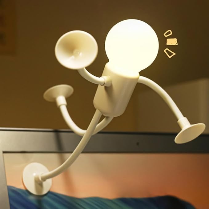 Funny Sportsman Night Light, Changeable Shape 2025 New Cute Light Bulb Man Mini Night Light, DIY Shape Night Lights, Suction Cup Bendable Desk Lamp for Boys Girls Room Bedroom