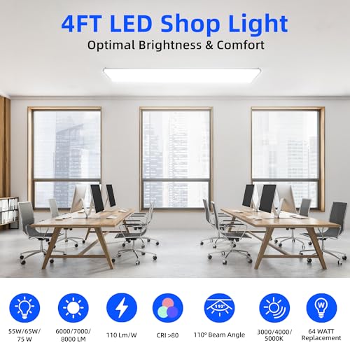 4FT 7" Width LED Wraparound Light with 3 Wattages
