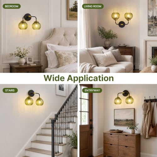 2 Light Bathroom Vanity Light (Black/Gold / 2-Light)