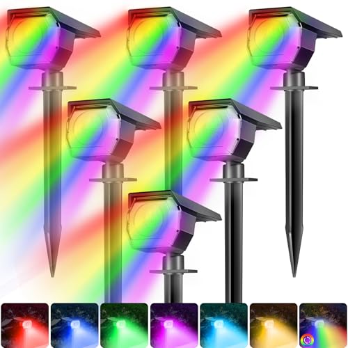 Solar Spot Lights Outdoor Color Changing (6 Count)