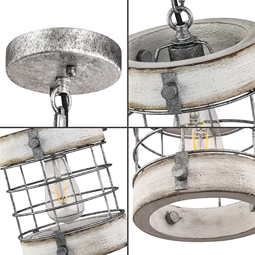 Retro Industrial Metal and Wood Chandelier 1