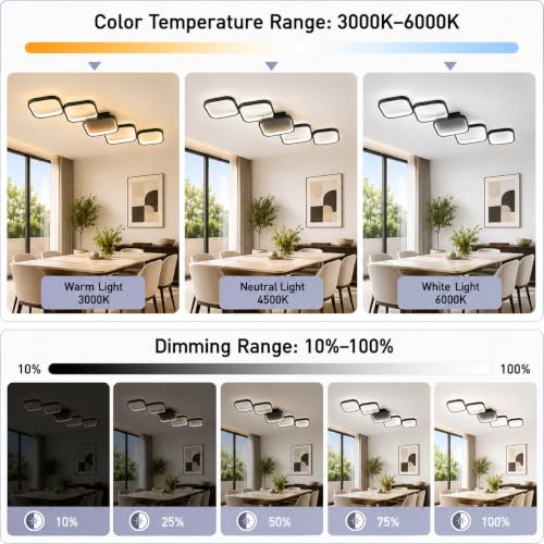 39.37 Inch Modern LED Ceiling Light Fixture